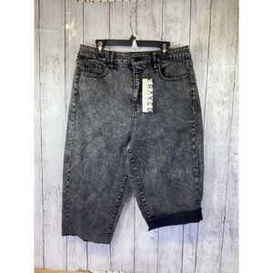 acubi mermaidcore fairycore FRAYED Women's Black Denim Jeans Size 20